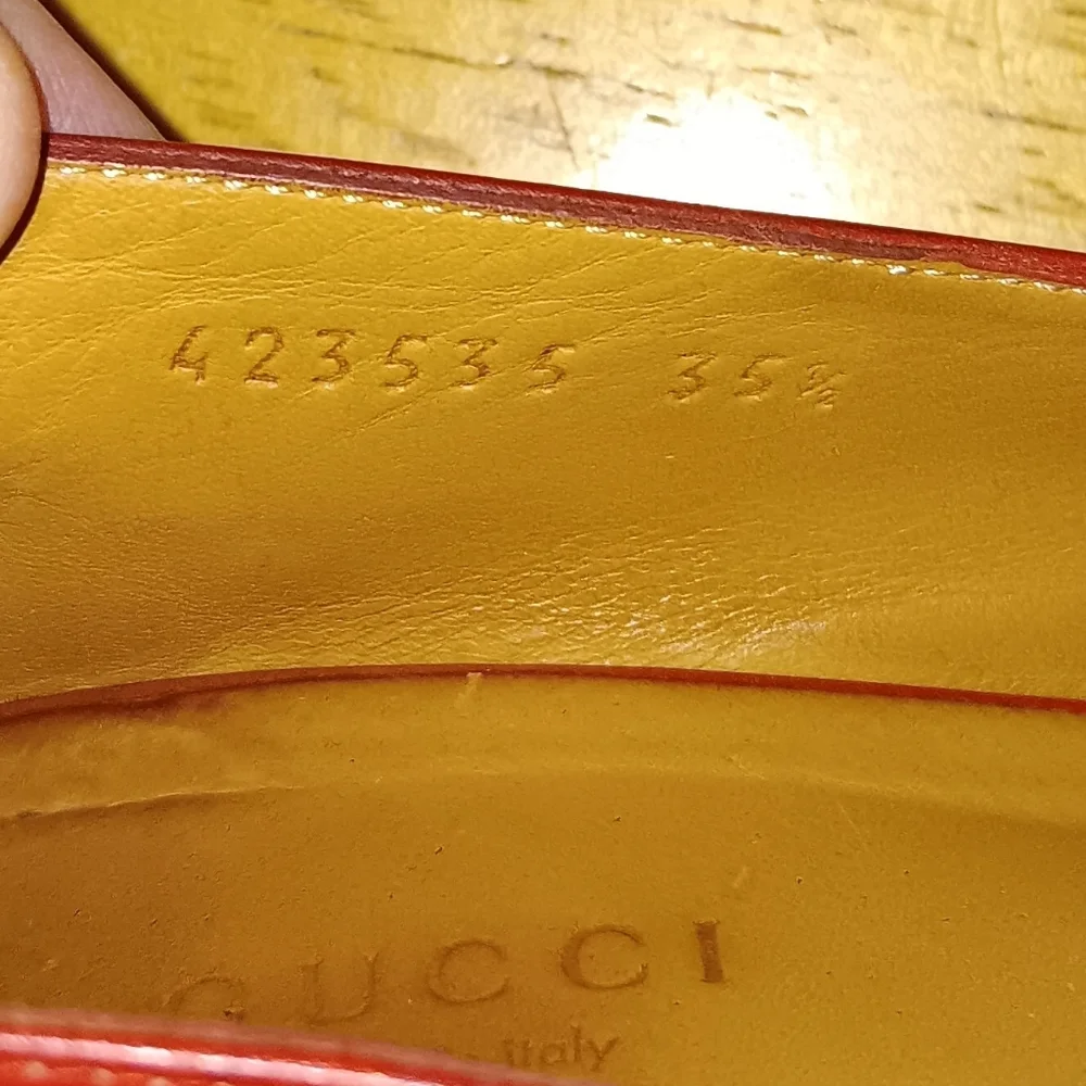 Gucci GG Leather Web Marmont Heels Size 35 1/2 - Picture 4 of 6